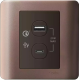 Schneider Electric 施耐德電氣 E8432ACQUSB_SZ_C5 Zencelo 兩位21W Type A+C PD+QC3.0 USB充電插座 (銀銅)